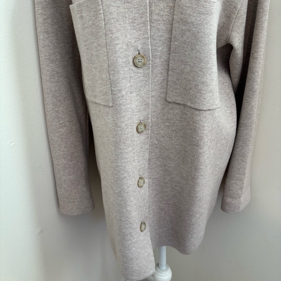 Aritzia Society Shirt Jacket In Heather Oatmeal Size S - Picture 8 of 11